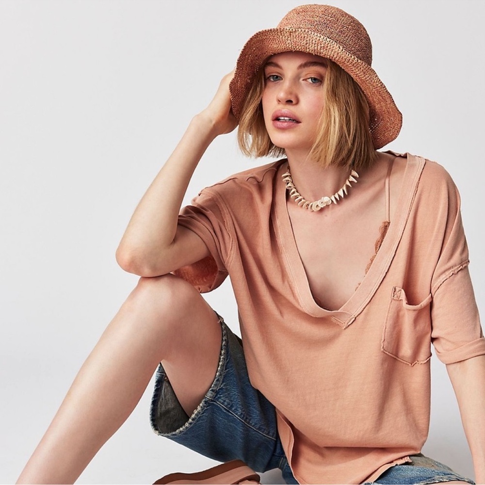 Free People We The Free | Keep Me V-Neck Tee | Small